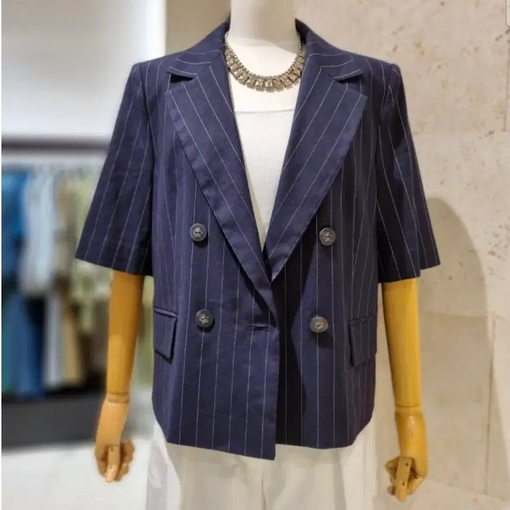 [BUNJANG] The Izzat Collection Linen Short Sleeve Jacket / 더아이잗컬렉션 린넨 반팔 자켓