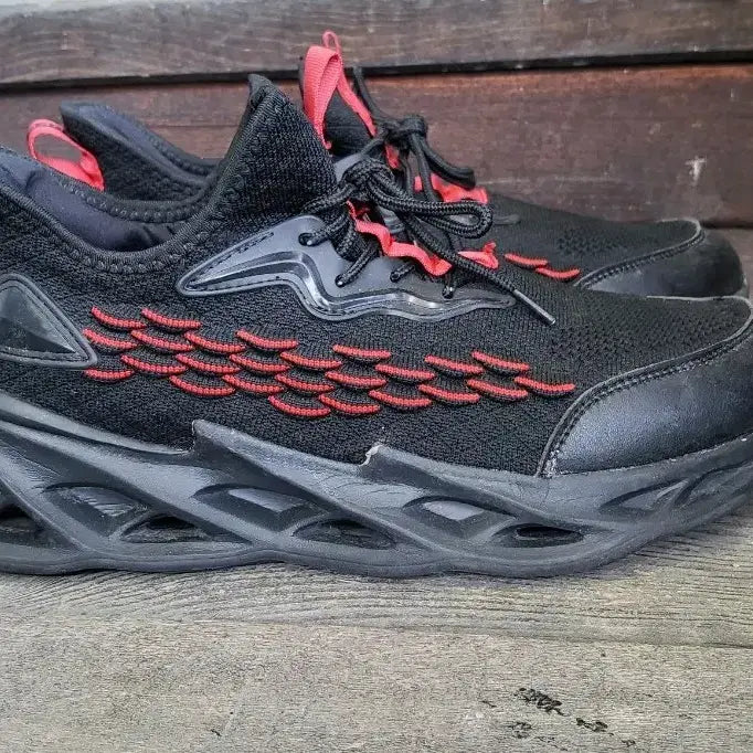 [BUNJANG] Ultra-Light Height-Increasing Running Shoes / 블랙/레드 런닝화*초경량키높이