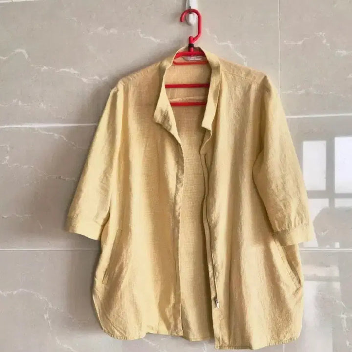 [BUNJANG] Zishen 7-Sleeve Shirt Yellow Size 95 / 지센 7부 셔츠 95