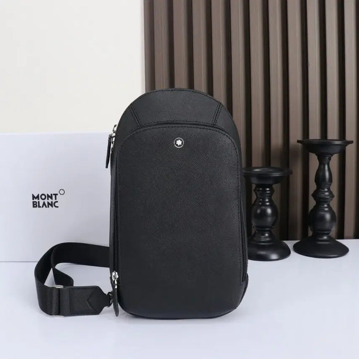 [BUNJANG] Montblanc Black Leather Sling Bag / 몽블랑 블랙 레더 슬링백