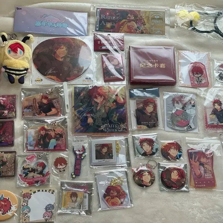 [BUNJANG] Ensemble Stars!! AmiAmi Rinne Acrylic Plush, Badge, Keychain, and More Goods Bundle / 앙스타 중스타 일스타 아마기 린네 아크릴 누이 뱃지 키링 등 굿즈 대량