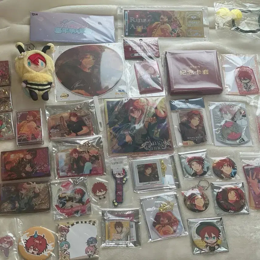 [BUNJANG] Ensemble Stars!! AmiAmi Rinne Acrylic Plush, Badge, Keychain, and More Goods Bundle / 앙스타 중스타 일스타 아마기 린네 아크릴 누이 뱃지 키링 등 굿즈 대량