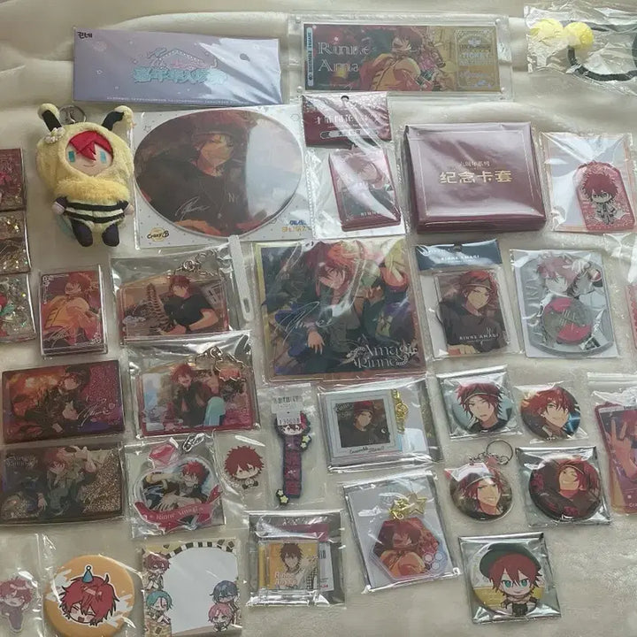 [BUNJANG] Ensemble Stars!! AmiAmi Rinne Acrylic Plush, Badge, Keychain, and More Goods Bundle / 앙스타 중스타 일스타 아마기 린네 아크릴 누이 뱃지 키링 등 굿즈 대량