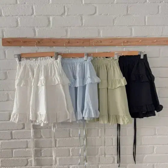[BUNJANG] Ruffle Mini Skirt &amp; Cami Set / 캉캉 미니 스커트&amp;나시 4컬러