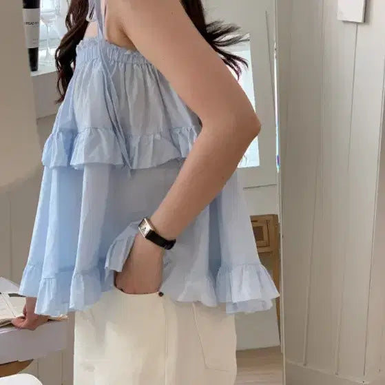 [BUNJANG] Ruffle Mini Skirt &amp; Cami Set / 캉캉 미니 스커트&amp;나시 4컬러