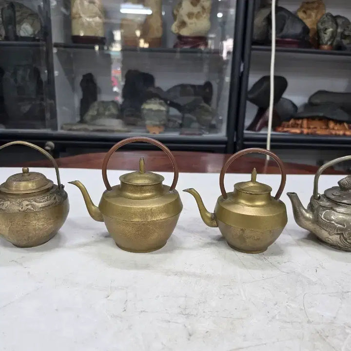 [BUNJANG] Vintage Copper and White Brass Teapot Set (4 pcs) / 동 주전자