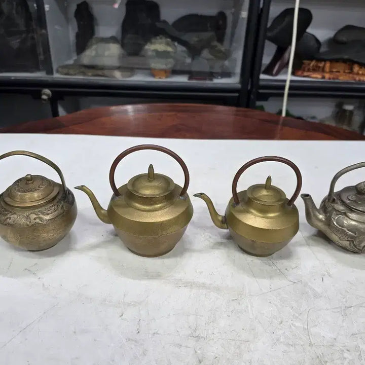 [BUNJANG] Vintage Copper and White Brass Teapot Set (4 pcs) / 동 주전자