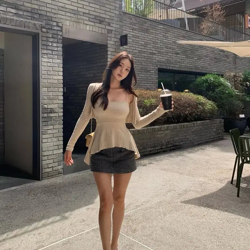 [BUNJANG] Nirin Sleeveless Cardigan Set / 니어린 나시 가디건