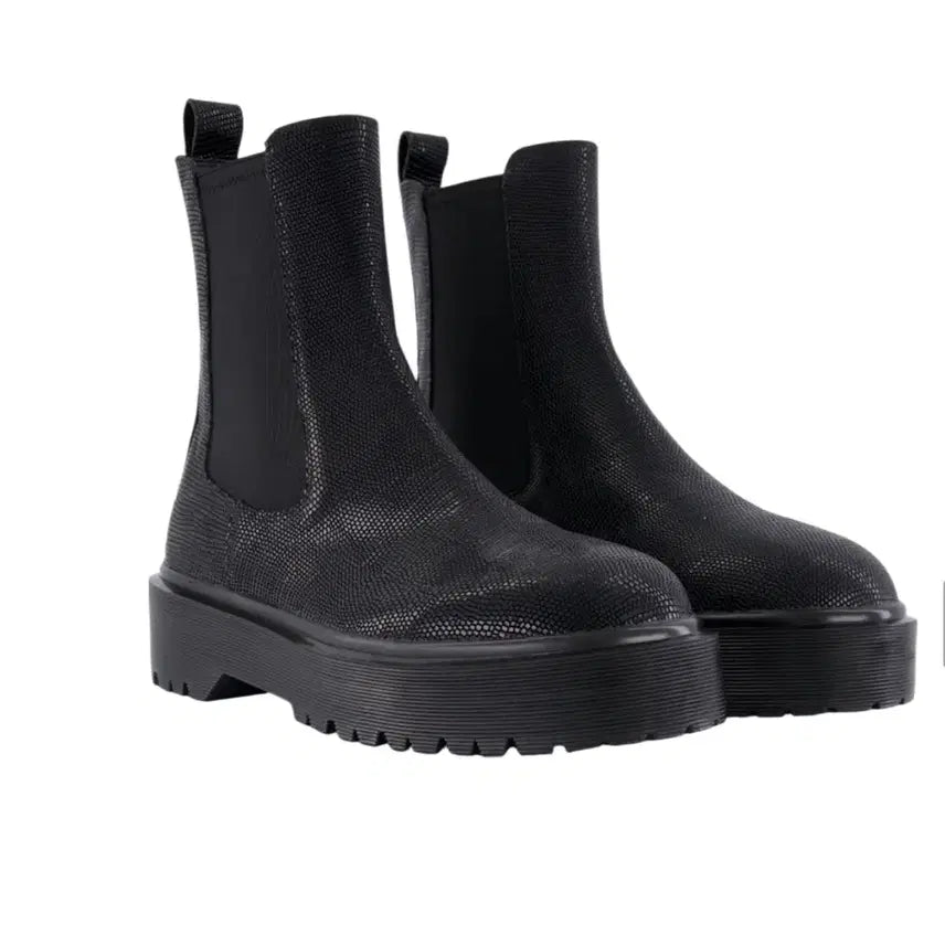[BUNJANG] Under My Car Bold Lizard Embossed Chelsea Boots Black / 290) 언더마이카 볼드 리자드 엠보스드 첼시 부츠 블랙