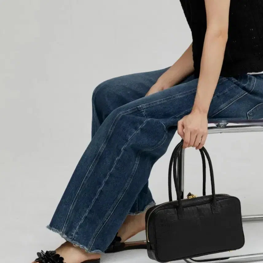 [BUNJANG] Jane B &amp; K Vicky Bag Croc Small Black / 제인백앤드 비키백