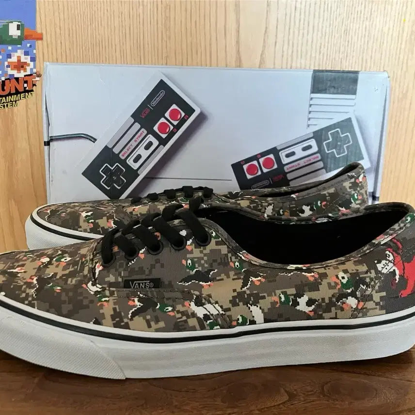 [BUNJANG] Vans x Nintendo Duck Hunt Authentic Camo Skate Shoes / Vans 반스 x 80s 닌텐도 덕헌트 협업 어센틱 카모 290 스케이트
