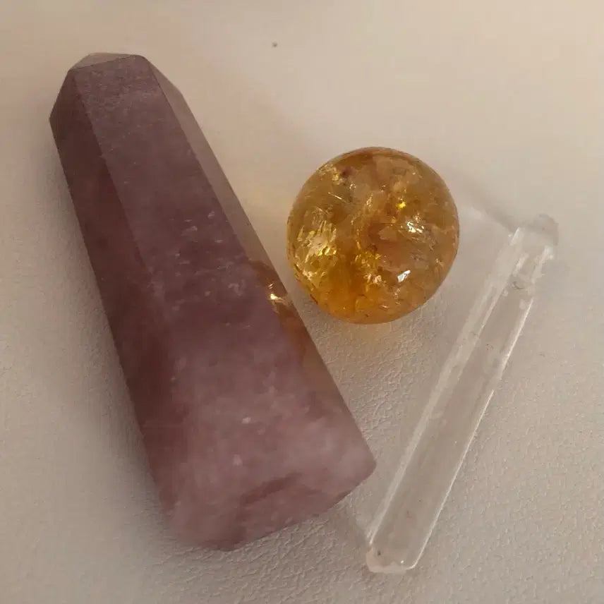[BUNJANG] Amethyst, Citrine, and Quartz Crystal Cluster Set / 자수정/황수정/수정 클러스터 세트(명상/장식용)