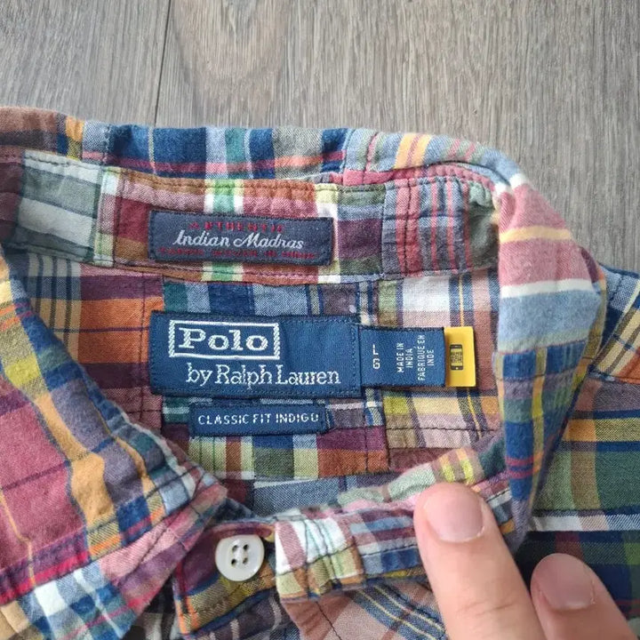 [BUNJANG] Polo Ralph Lauren Madras Patchwork Check Shirt / L 클래식핏 신형 폴로 랄프로렌 마드라스 패치워크 체크 셔츠 남방