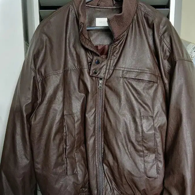 [BUNJANG] Secondmono Brown Leather Jacket M Size / 세컨드모노 브라운 레더 자켓 M사이즈 약간오버핏