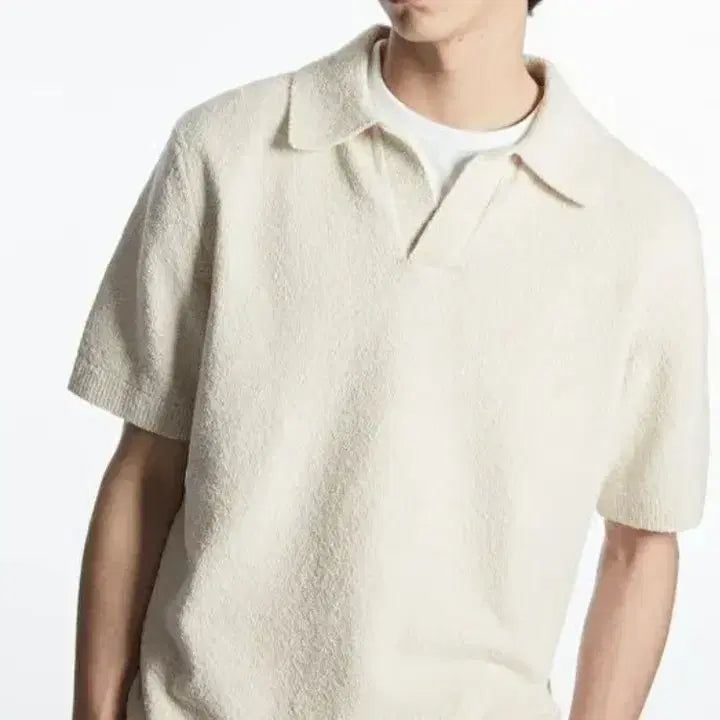 [SOLD OUT] COS 부클 니트 폴로 화이트 L
