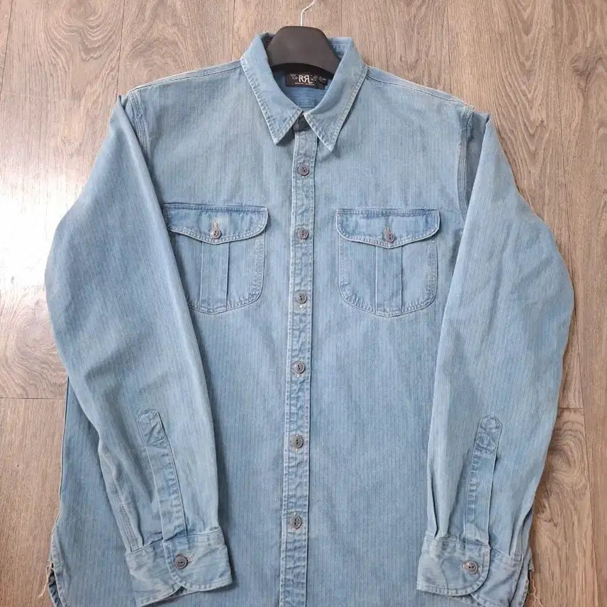 [BUNJANG] RRL Indigo Herringbone Denim Work Shirt Blue / L RRL 더블알엘 인디고 헤링본 데님 워크 셔츠 블루