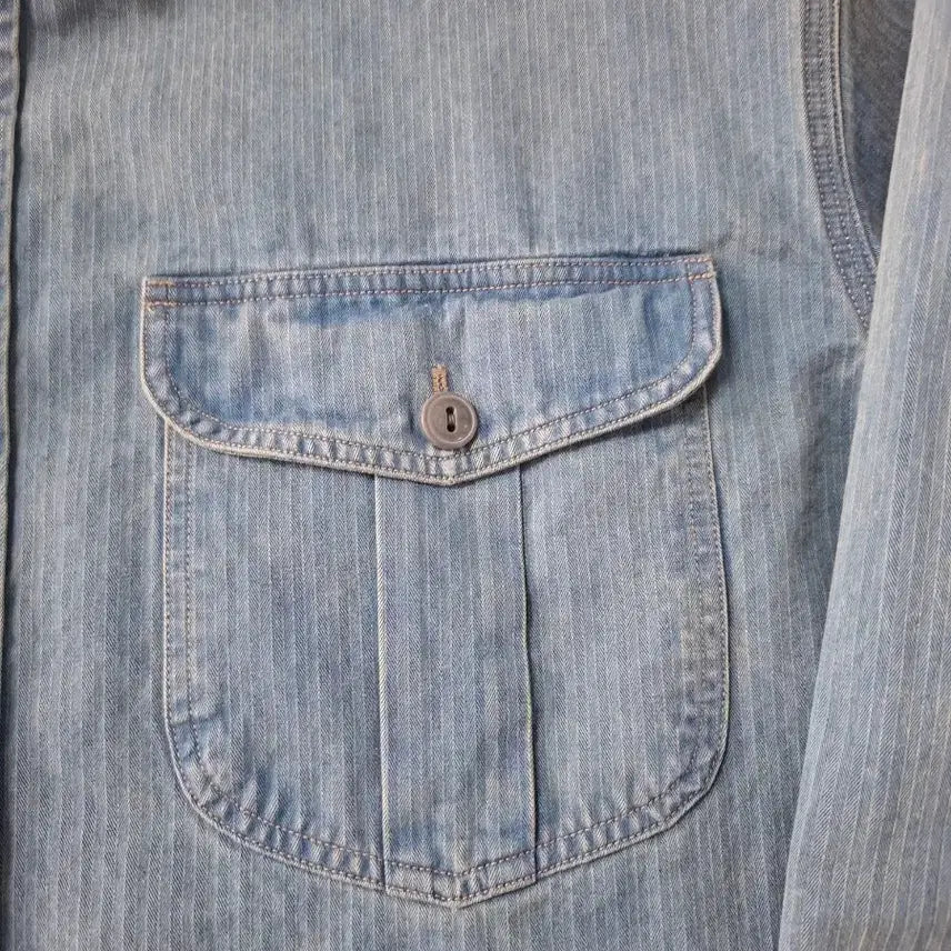 [BUNJANG] RRL Indigo Herringbone Denim Work Shirt Blue / L RRL 더블알엘 인디고 헤링본 데님 워크 셔츠 블루