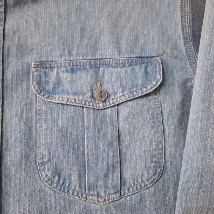 [BUNJANG] RRL Indigo Herringbone Denim Work Shirt Blue / L RRL 더블알엘 인디고 헤링본 데님 워크 셔츠 블루