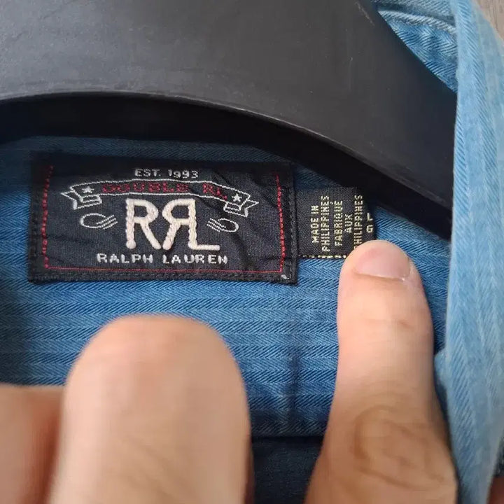 [BUNJANG] RRL Indigo Herringbone Denim Work Shirt Blue / L RRL 더블알엘 인디고 헤링본 데님 워크 셔츠 블루