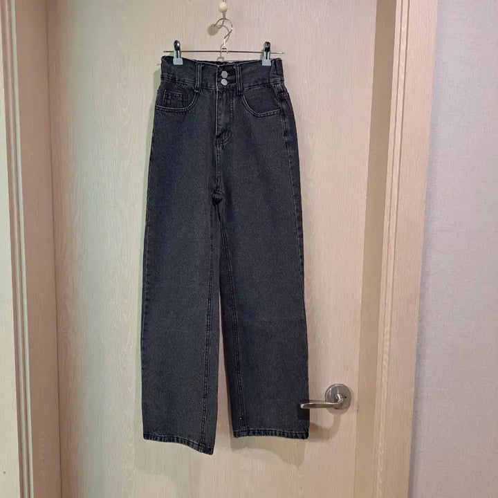 [BUNJANG] Black Washing Wide Denim Pants (Size S) / 블랙 워싱 와이드 데님 팬츠사이즈S