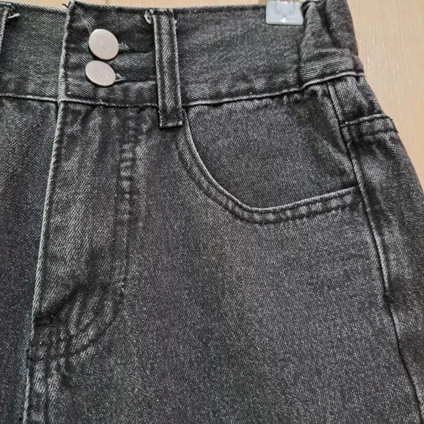 [BUNJANG] Black Washing Wide Denim Pants (Size S) / 블랙 워싱 와이드 데님 팬츠사이즈S