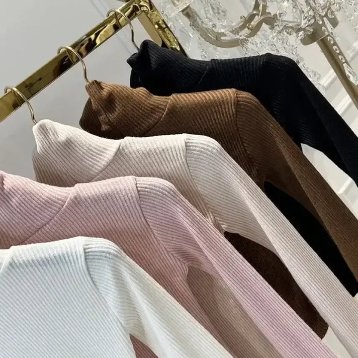[BUNJANG] Yoo In Mi Isabelle Ribbed Fit Turtleneck Beige / 유인미 이자벨 골지핏 폴라티 베이지