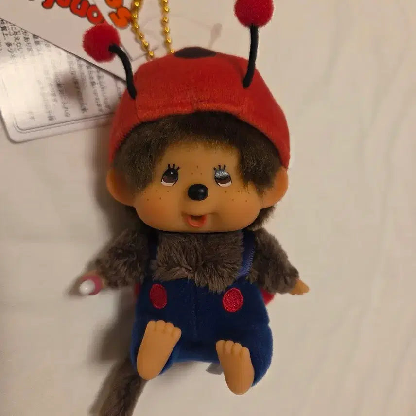 [BUNJANG] Monchhichi Bighead SS Ladybug Keychain Doll / 마지막1점 당일발송/ 정품 몬치치 빅헤드 SS 무당벌레 키 체인 인형키링