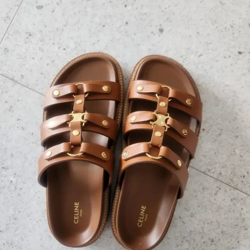 [BUNJANG] Celine Triomphe Slide Sandal Camel Size 36 / 셀린느 티피 슬라이드 티피샌들 (36사이즈 카멜)