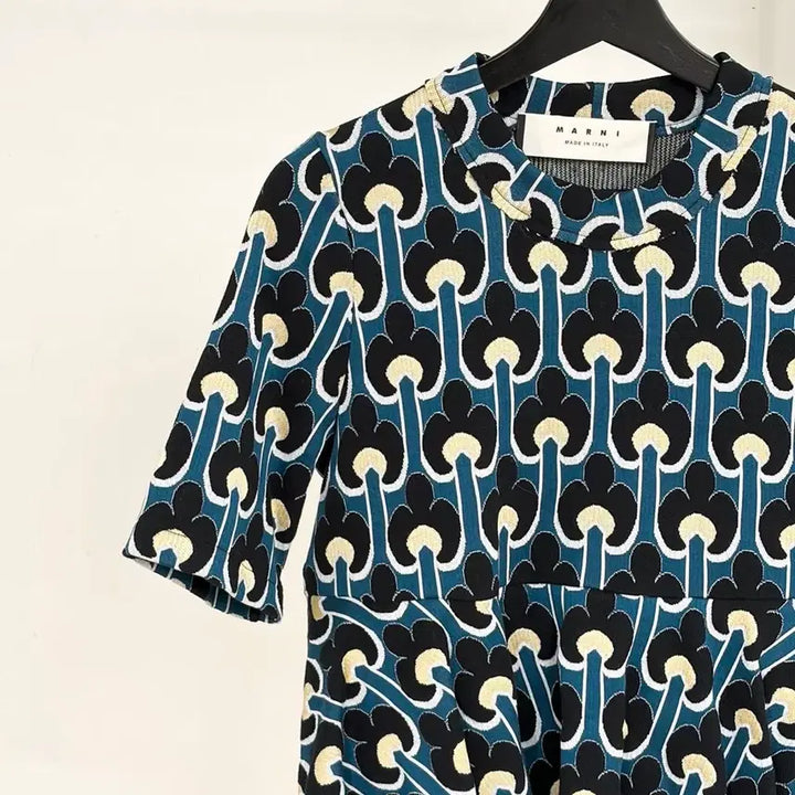 [BUNJANG] Marni Navy Blue Flower Pattern Blouse / 마르니 네이비 블루 컬러 플라워 패턴 블라우스
