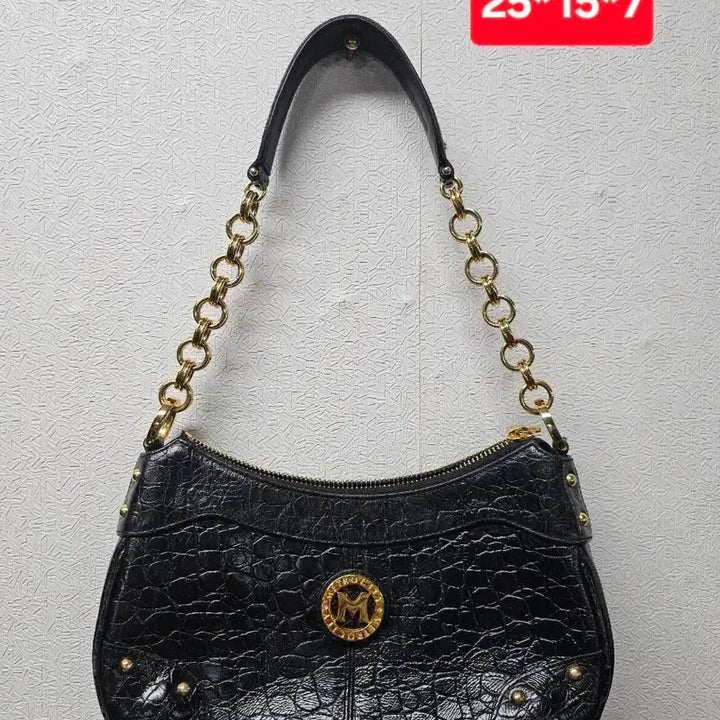 [BUNJANG] MCM Black Chain Shoulder Bag / 메트로시티 블랙 체인 숄더백