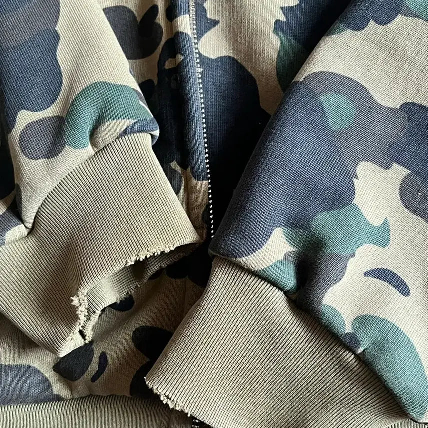 [BUNJANG] BAPE First Camo Green Hooded Zip-Up XL / 베이프 퍼스트 카모 녹계 후드 집업 XL 데끼패턴