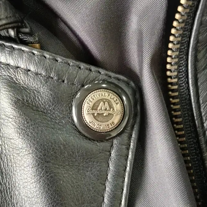 [BUNJANG] SS Leather Leather Jacket Black Size 77 / SS레더 가죽 자켓 블랙 77사이즈 허리조절끈있음