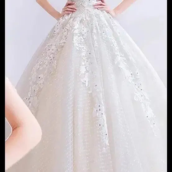 [BUNJANG] Off-Shoulder Beaded Wedding Dress / 본식드레스 웨딩드레스 판매/대여