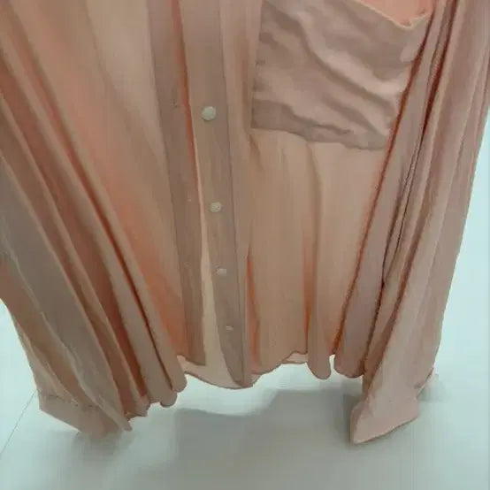 [BUNJANG] FRYEONGTHING Peach Salmon Color Oversized Shirt / 프영띵 피치 살몬 연어색 셔츠