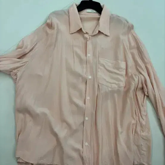 [BUNJANG] FRYEONGTHING Peach Salmon Color Oversized Shirt / 프영띵 피치 살몬 연어색 셔츠