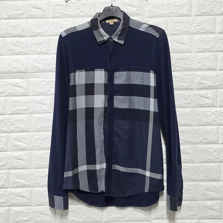 [BUNJANG] Burberry Navy Cotton Shirt XL / XL 버버리 네이비 면 셔츠 남방 D56