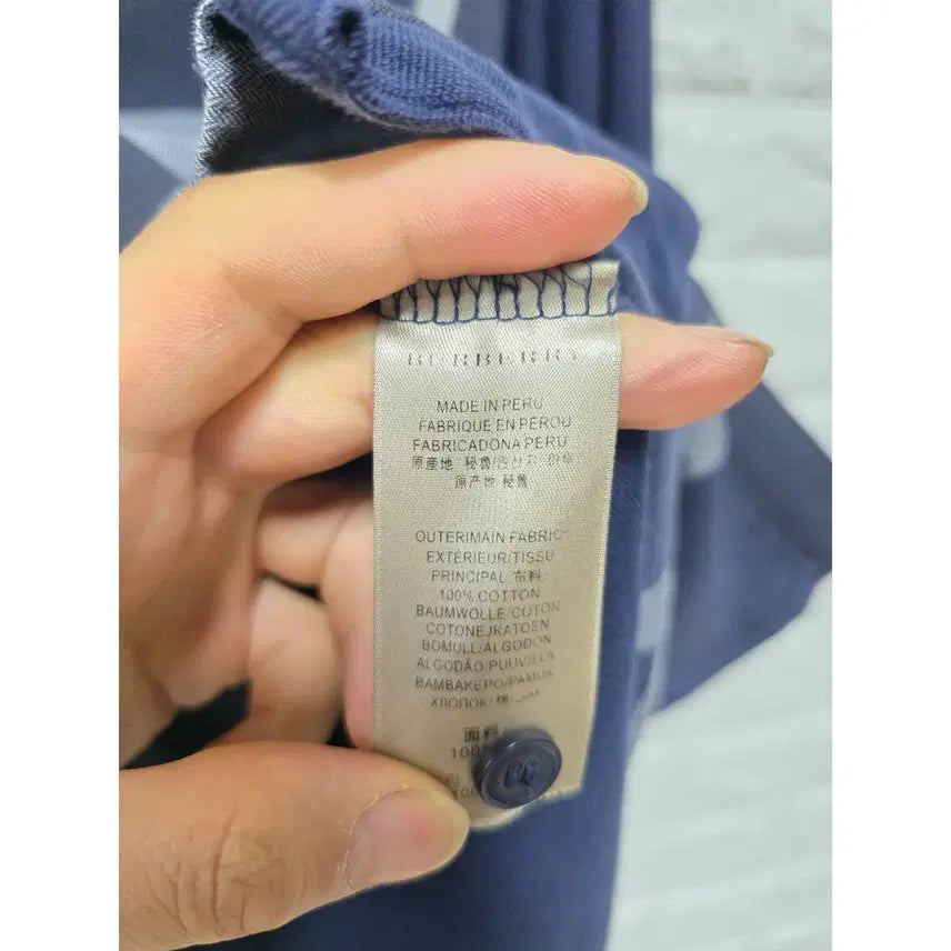 [BUNJANG] Burberry Navy Cotton Shirt XL / XL 버버리 네이비 면 셔츠 남방 D56