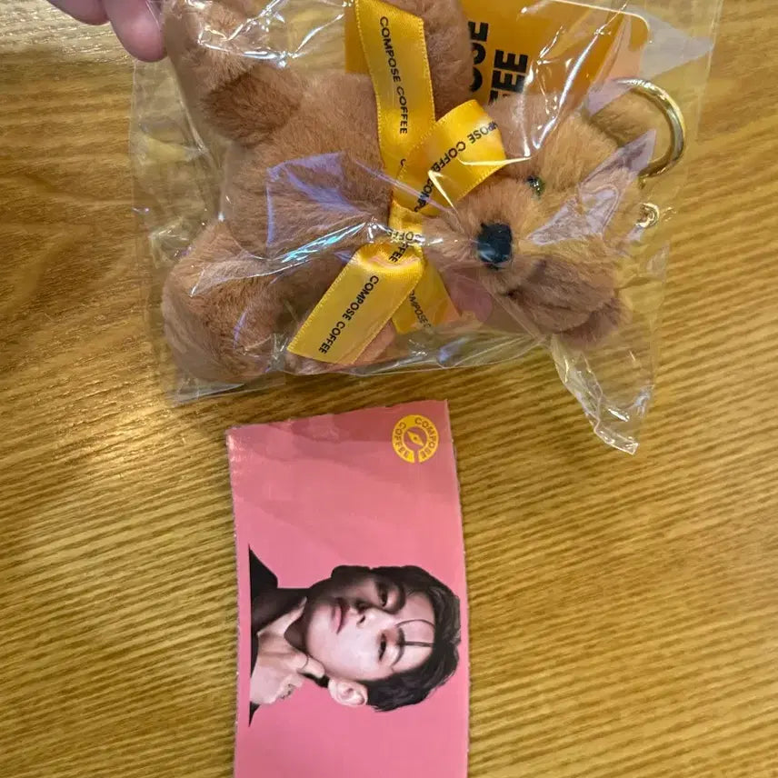 [BUNJANG] BTS V Compose Coffee Bear Keyring / 컴포즈커피 방탄소년단 BTS 뷔키링 곰돌이인형 키링