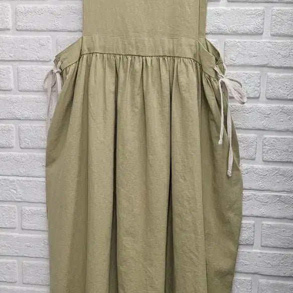 [BUNJANG] FAVORITO Olive Khaki Strap Long Dress / A4382 올리브카키색 멜빵 원피스(FAVORITO)