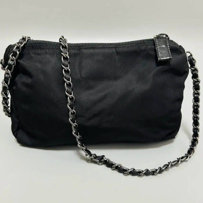 [BUNJANG] Prada Black Nylon Chain Mini Shoulder Camera Bag / 프라다 블랙 나일론 체인 미니 숄더 파우치백