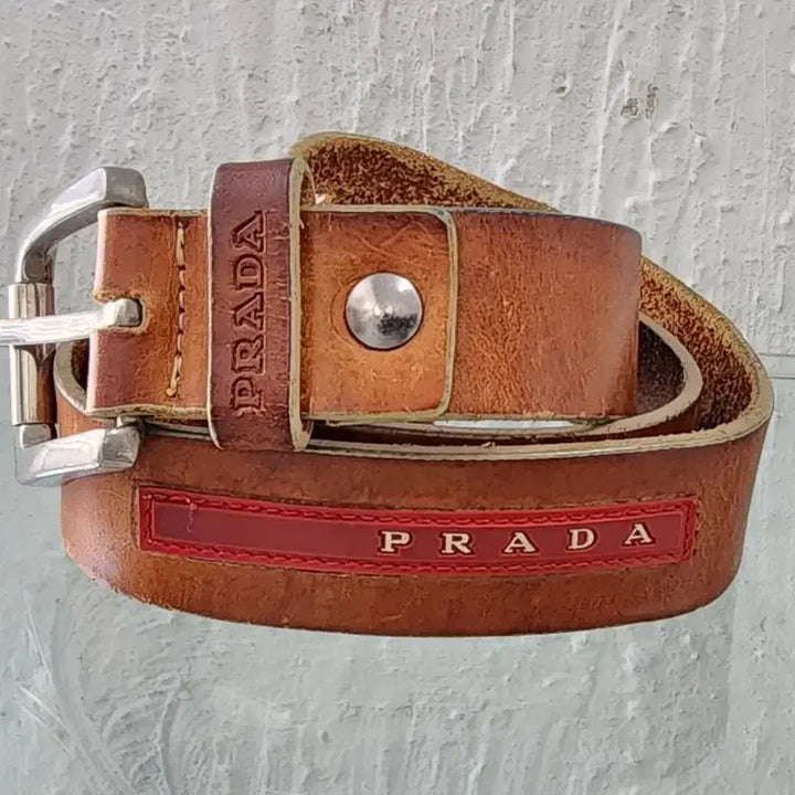 [BUNJANG] Prada Leather Belt Brown Vintage / 프라다 가죽 벨트 브라운 빈티지