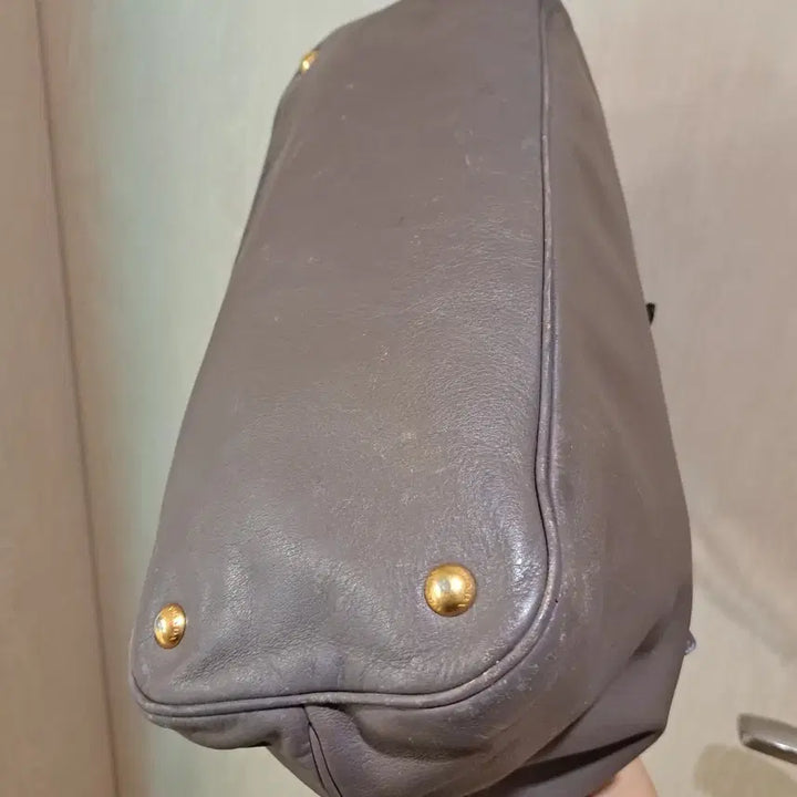 [BUNJANG] Prada Leather Tote Bag Shoulder Bag Grey / 프라다 가죽 토트백 숄더백 그레이정품