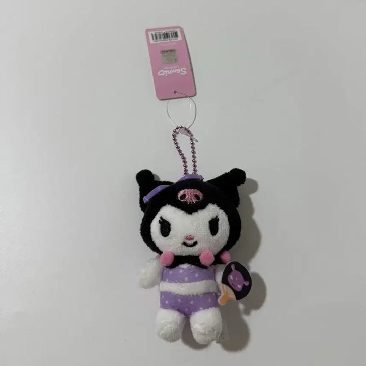 [BUNJANG] Sanrio Kuromi Vacation Fan Doll Keychain / 산리오 쿠로미 바캉스 부채 인형 키링