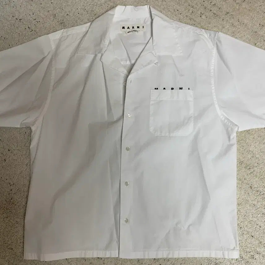 [BUNJANG] Marni Poplin Logo Short Sleeve Shirt / 마르니 MARNI 포플린 로고 반팔셔츠