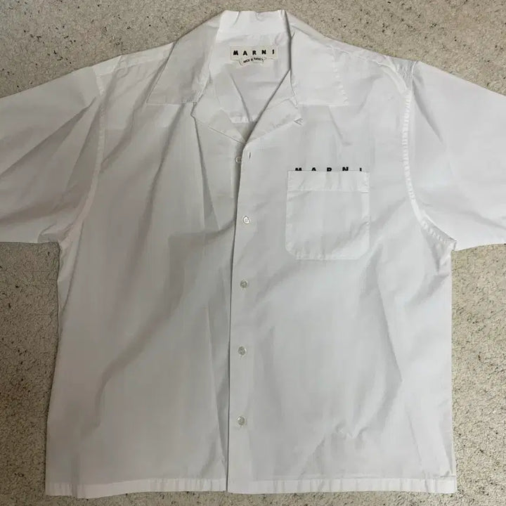 [BUNJANG] Marni Poplin Logo Short Sleeve Shirt / 마르니 MARNI 포플린 로고 반팔셔츠