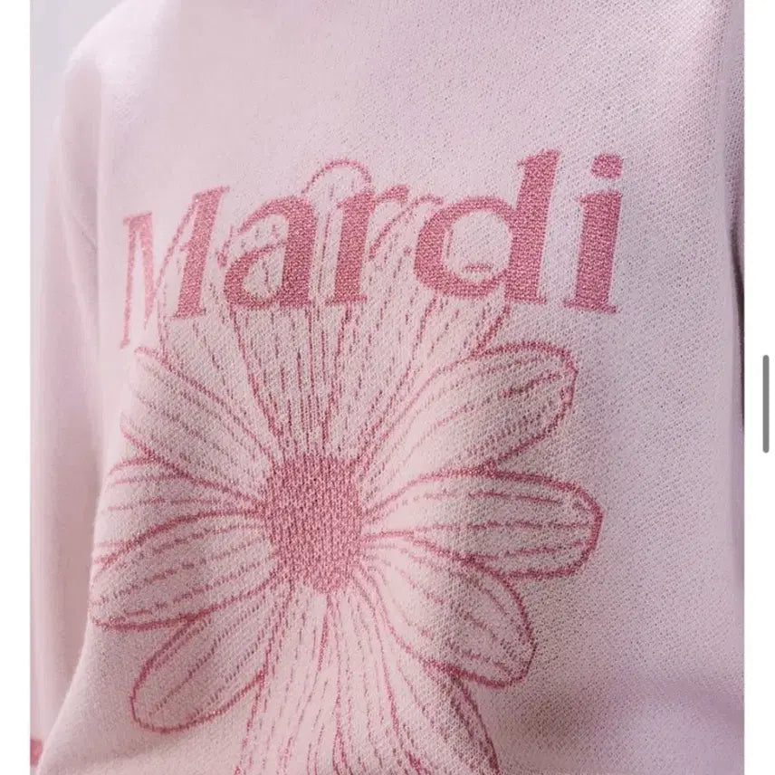[BUNJANG] Mardi Mercredi Flower Pink Sweatshirt Knit / (새상품, 택있음) MARDI 마르디 플라워 핑크 맨투맨 니트