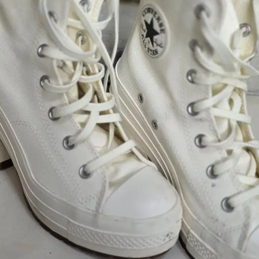 [BUNJANG] Converse Chuck Taylor All Star Platform High Top Ivory Sneakers / 컨버스 척테일러 올스타 힐 하이 아이보리