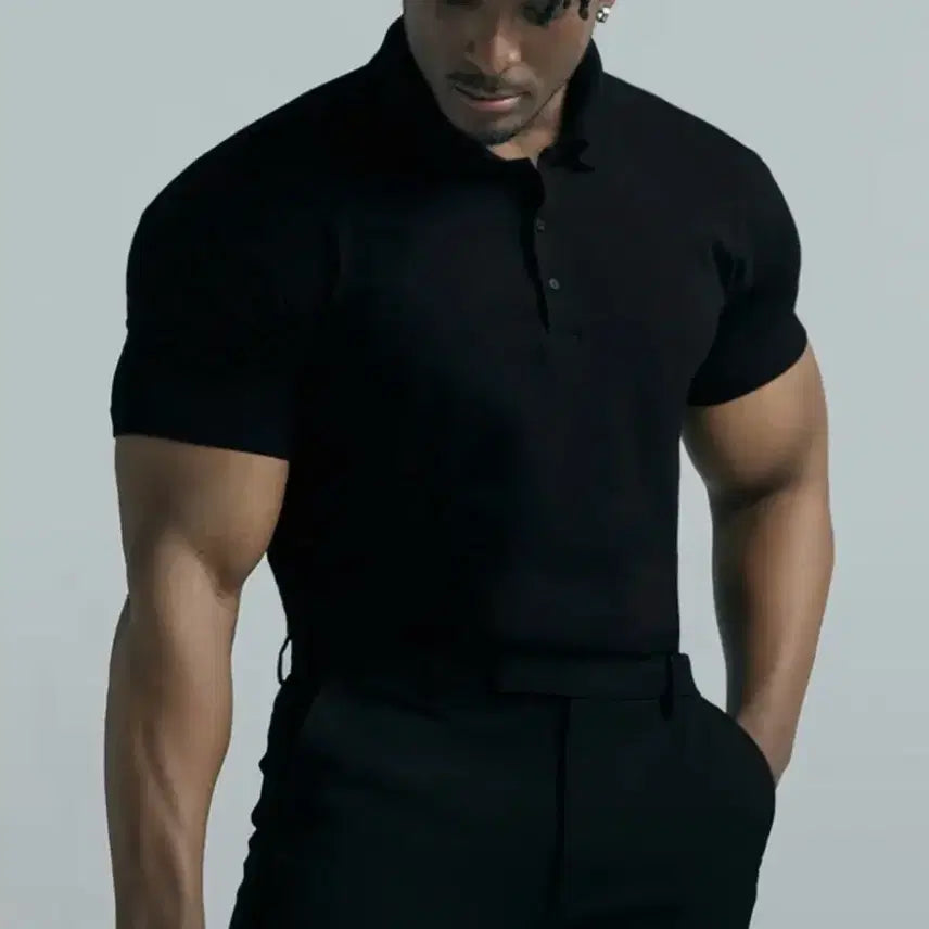 [BUNJANG] JLBS Muscle Fit Short Sleeve Polo Shirt / 2장 일괄 1.9 / 제이엘브 카라 머슬핏 반팔티