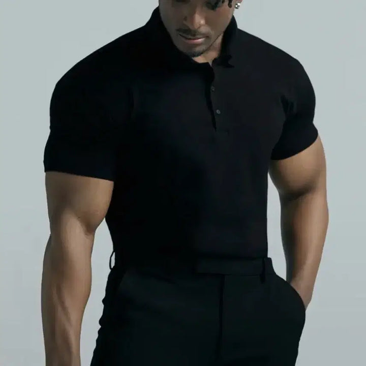 [BUNJANG] JLBS Muscle Fit Short Sleeve Polo Shirt / 2장 일괄 1.9 / 제이엘브 카라 머슬핏 반팔티
