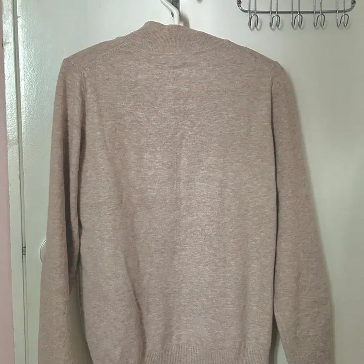 [BUNJANG] Beige Half-Neck Knit Long Sleeve Top / 베이지색 반폴라 니트 긴팔